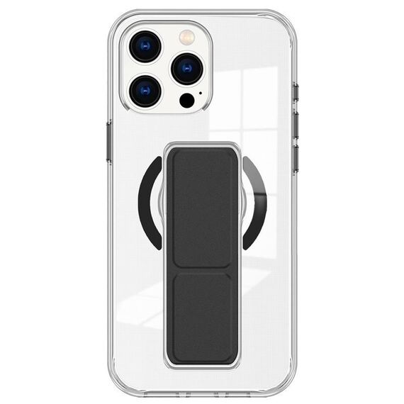Per iPhone 15 Pro Max Custodia per telefono con cinturino trasparente MagSafe (nero)