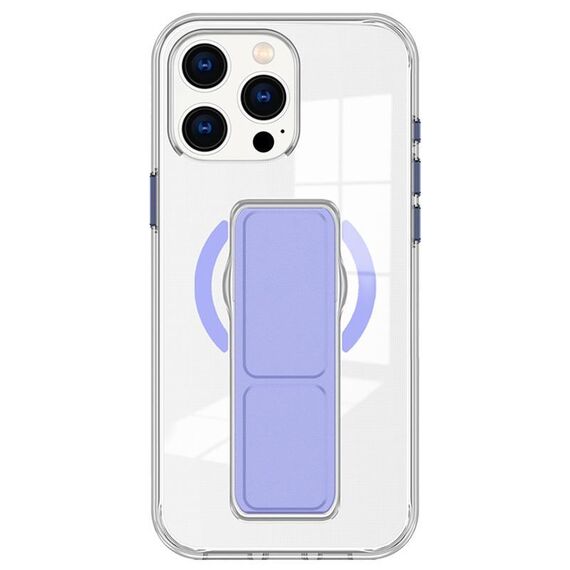 Per iPhone 15 Pro Max Custodia per telefono con cinturino trasparente MagSafe (viola)