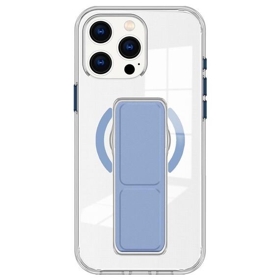 Per iPhone 15 Pro Max Custodia per telefono con cinturino trasparente MagSafe (blu)