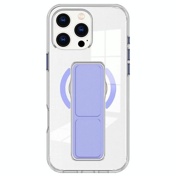 Per iPhone 16 Pro Custodia per telefono con cinturino trasparente MagSafe (viola)