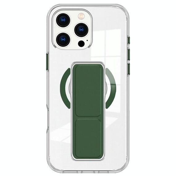 Per iPhone 16 Pro Custodia per telefono con cinturino trasparente MagSafe (verde scuro)