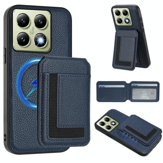 Per Xiaomi 14T Pro CX01 Custodia per telefono con custodia magnetica Magsafe staccabile (blu scuro)