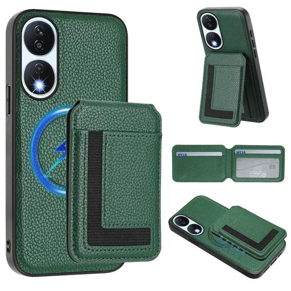 Per Honor X7b / Play 8T CX01 Custodia per telefono con porta carte magnetico Magsafe staccabile (verde pavone)