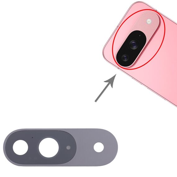 Copriobiettivo fotocamera originale di ricambio per Google Pixel 9 nero SPS8444B
