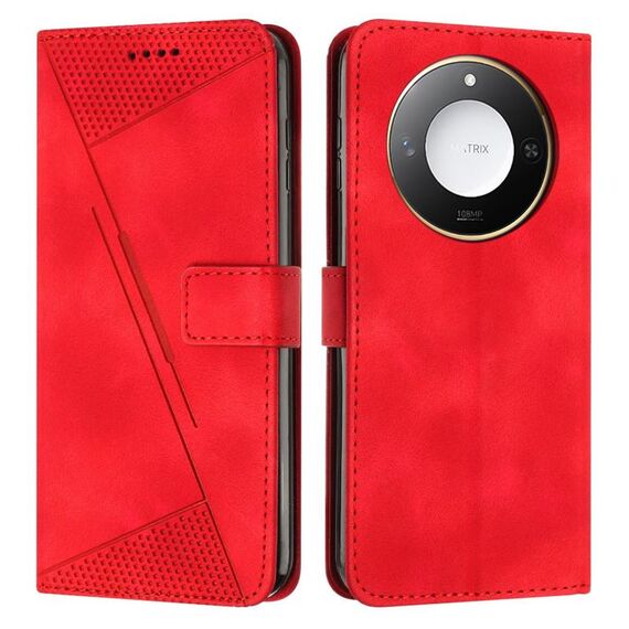 Per Honor X60 / X9c Smart Dream Triangle Custodia in pelle per telefono con cordino (rosso)