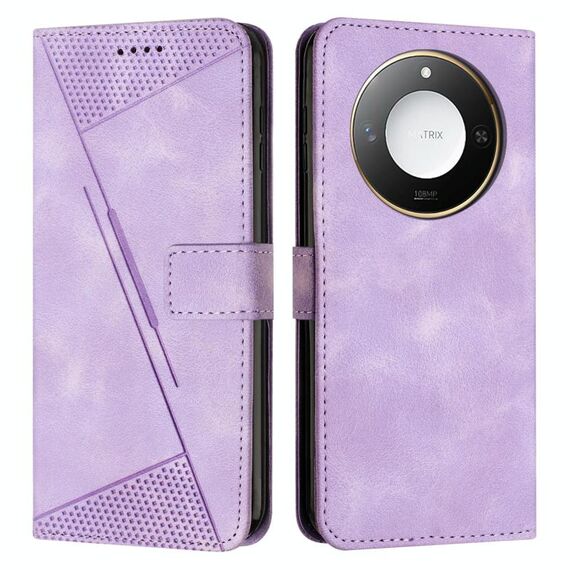 Per Honor X60 / X9c Smart Dream Triangle Custodia in pelle per telefono con cordino (viola)