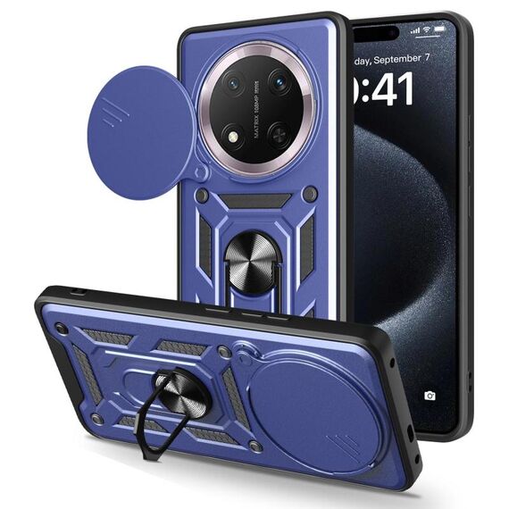 Per Honor X60 Pro / X9c Custodia per fotocamera scorrevole TPU+PC (blu)