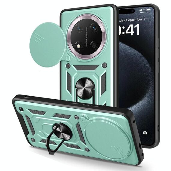 Per Honor X60 Pro / X9c Custodia per fotocamera scorrevole in TPU+PC (verde)