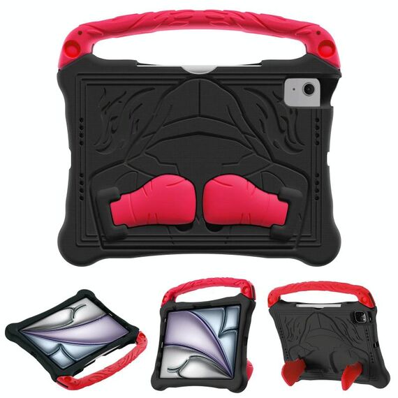 Per iPad Air 11 2024 Boxing Series Kickstand EVA Custodia antiurto per tablet (nero rosso)
