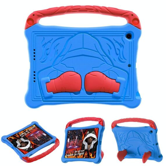 Per iPad 10.5 2017 / Air 3 2019 Boxing Series Kickstand EVA Custodia antiurto per tablet con tracolla (blu rosso)