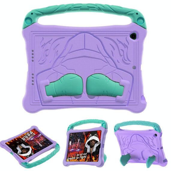 Per iPad 10.5 2017 / Air 3 2019 Boxing Series Kickstand EVA Custodia antiurto per tablet con tracolla (viola menta)