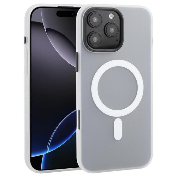 Per iPhone 16 Pro Max DFANS DESIGN Custodia per telefono MagSafe effetto pelle e ghiaccio (bianco)