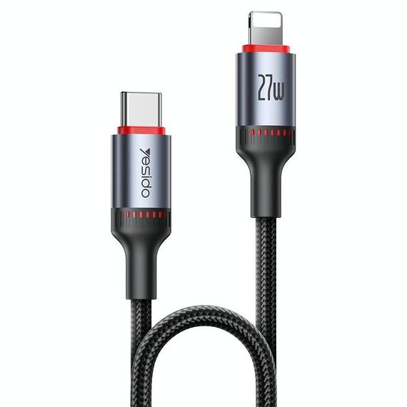 Cavo dati di ricarica Yesido CA182 PD27W 3A USB-C / Type-C a 8 pin, lunghezza: 1,2 m (nero)