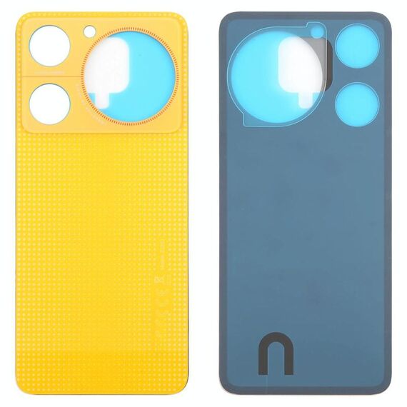 Per ZTE nubia Music Z2353 Cover posteriore in vetro con adesivo (giallo)