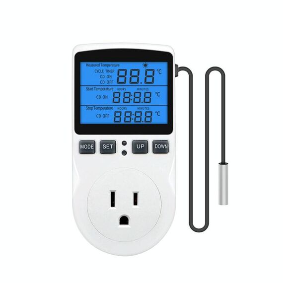 Termostato digitale intelligente con retroilluminazione, interruttore di controllo della temperatura, presa di temporizzazione, regolatore di temperatura, spina USA