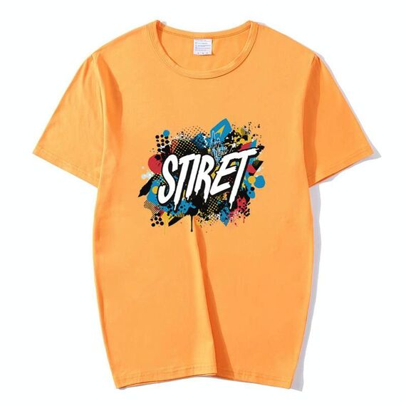 T-shirt girocollo in modal a maniche corte con stampa personalizzata su richiesta, taglia: M (arancione)
