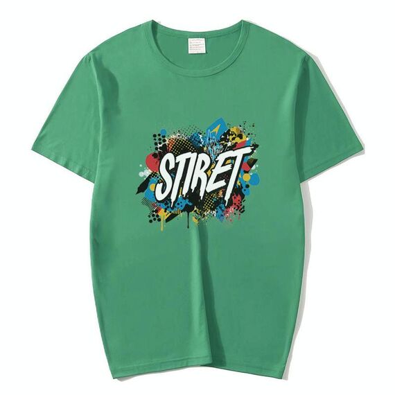 T-shirt girocollo in modal a maniche corte con stampa personalizzata su richiesta, taglia: XL (verde scuro)