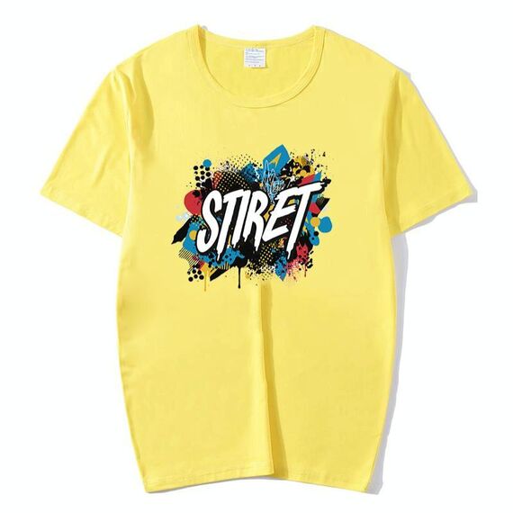 T-shirt girocollo in modal a maniche corte con stampa personalizzata su richiesta, taglia: XL (giallo)