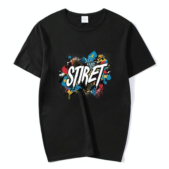 T-shirt girocollo in modal a maniche corte con stampa personalizzata su richiesta, taglia: XXXL (nero)