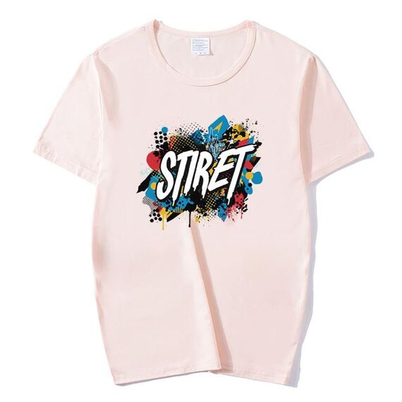 T-shirt girocollo in modal a maniche corte con stampa personalizzata su richiesta, taglia: XXXL (rosa)