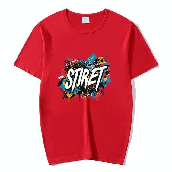 T-shirt girocollo in modal a maniche corte con stampa personalizzata su richiesta, taglia: XXXL (rosso)