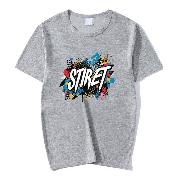 T-shirt girocollo in modal a maniche corte con stampa personalizzata su richiesta, taglia: XXXXL (grigio)