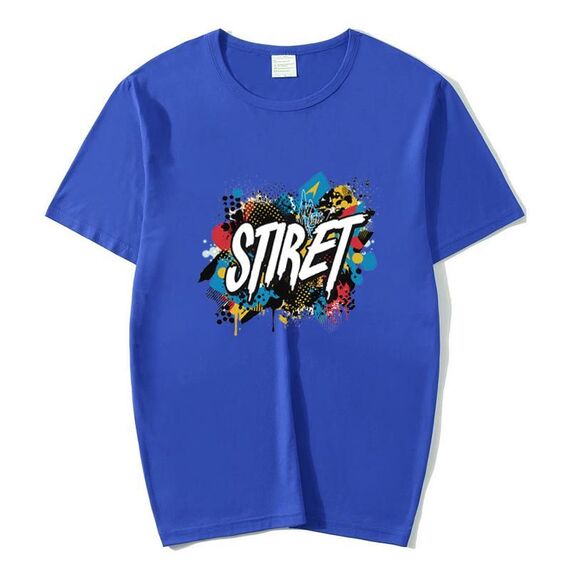 T-shirt girocollo in modal a maniche corte con stampa personalizzata su richiesta, taglia: XXXXL (blu)