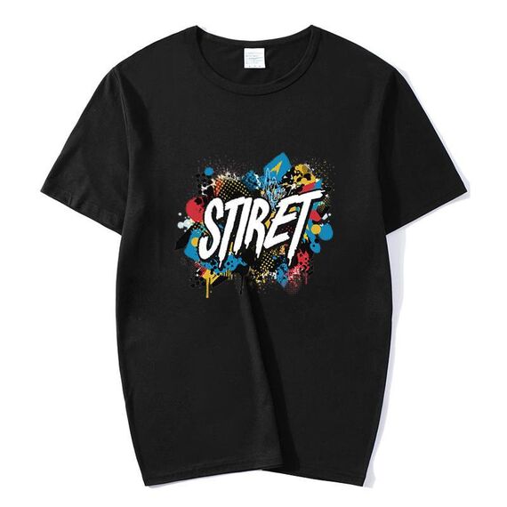 T-shirt girocollo in modal a maniche corte con stampa personalizzata su richiesta, taglia: XXXXXL (nero)