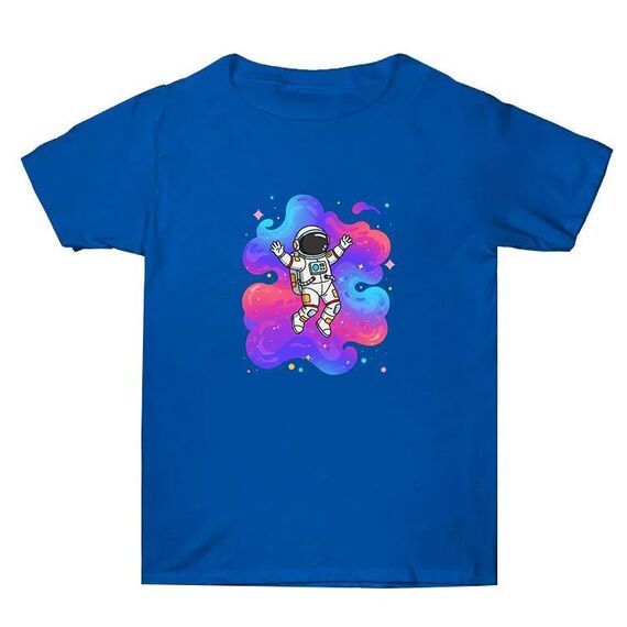 Maglietta estiva larga in cotone a maniche corte con stampa personalizzata su richiesta, taglia: XL (blu-4)