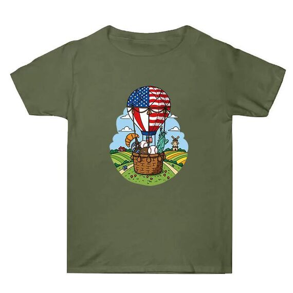 Maglietta estiva larga in cotone a maniche corte con stampa personalizzata su richiesta, taglia: XXXL (verde militare-3)