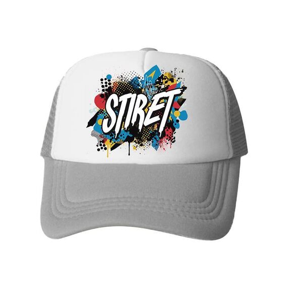 Cappello con visiera in spugna con stampa a richiesta (grigio)