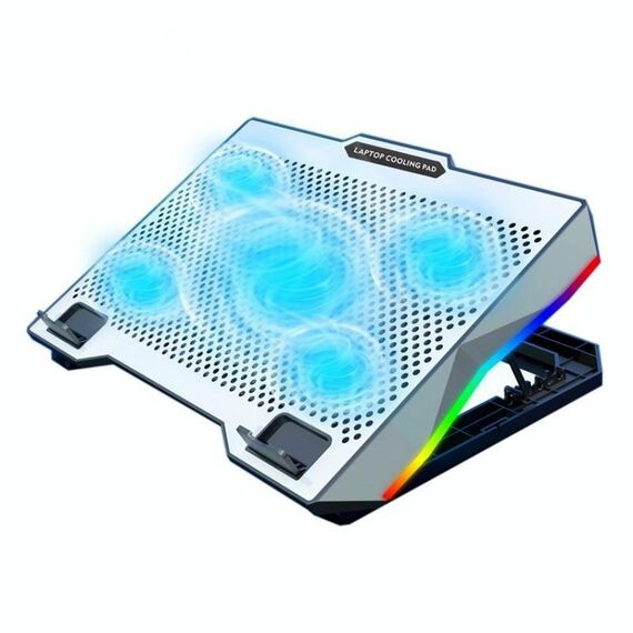S605 RGB Light 5 ventole silenziose Supporto regolabile in altezza Supporto di raffreddamento per laptop da gioco