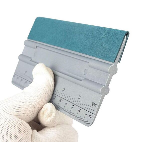 Raschietto per pellicola automatica da 19 cm con scala, strumento per raschiare la carta da parati quadrata lunga (grigio scuro)