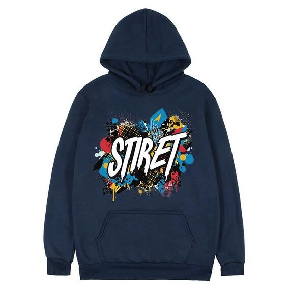 Felpa con cappuccio in pile con stampa alfabeto, stampa su richiesta, taglia: XXXL (blu navy)