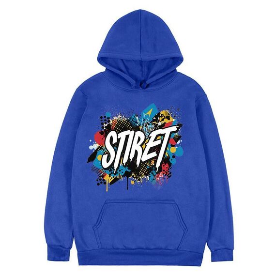 Felpa con cappuccio in pile con stampa alfabeto, stampa su richiesta, taglia: XXXL (blu)