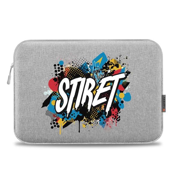 HAWEEL Stampa su richiesta Custodia per tablet da 15 pollici con cerniera Borsa per laptop da 14-15 pollici (grigio)
