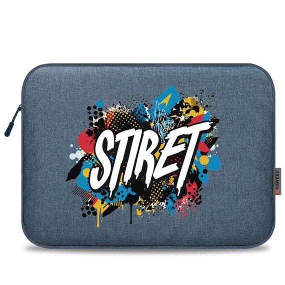 HAWEEL Stampa su richiesta Custodia per tablet da 16 pollici con cerniera Borsa per laptop da 15-16,7 pollici (blu scuro)