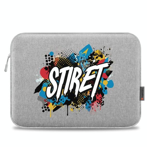 HAWEEL Stampa su richiesta Custodia per tablet da 16 pollici con cerniera Borsa per laptop da 15-16,7 pollici (grigio)