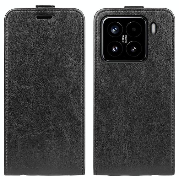 Per Xiaomi 15 R64 Texture Custodia per telefono in pelle con flip verticale singolo (nero)