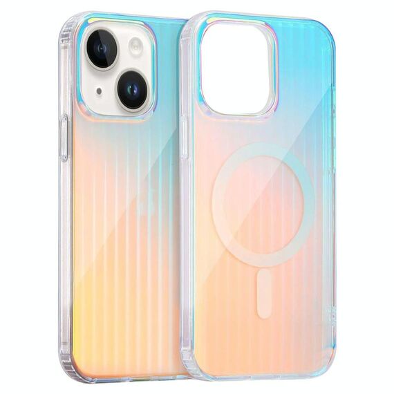 Per iPhone 14 Plus Custodia per telefono MagSafe con texture incisa al laser (strisce verticali)