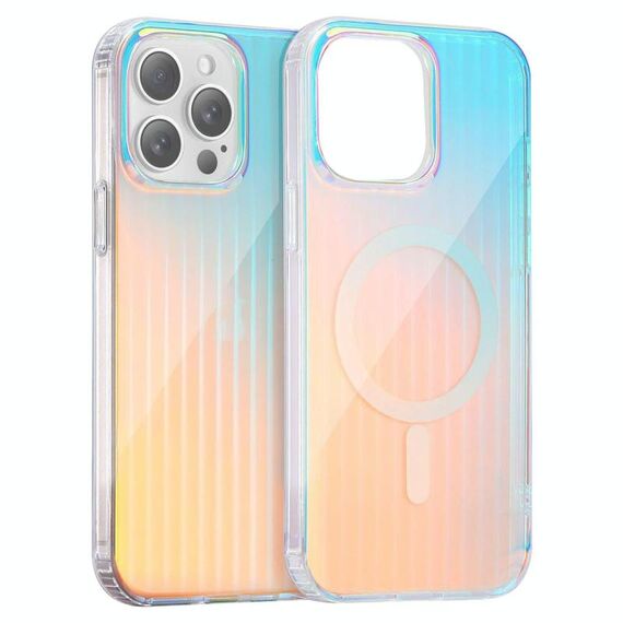 Per iPhone 14 Pro Max Custodia per telefono MagSafe con texture incisa al laser (strisce verticali)