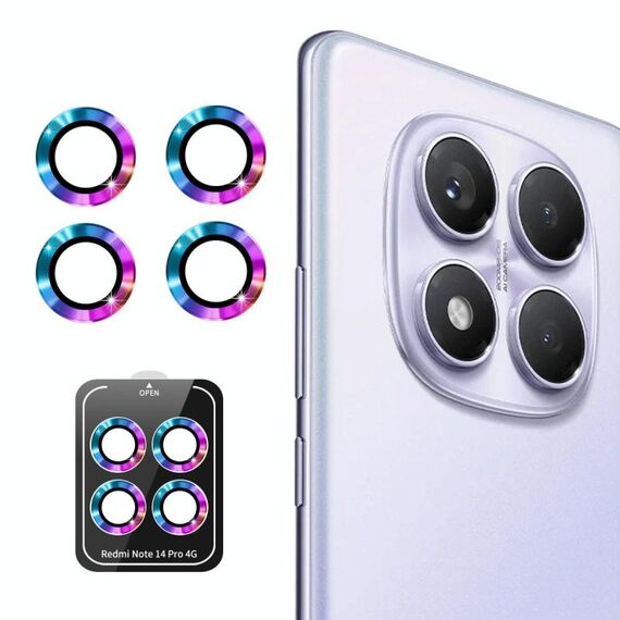 Per Redmi Note 14 Pro 4G Global ENKAY Hat-Prince 9H Obiettivo della fotocamera posteriore Pellicola in vetro temperato in lega di alluminio (colorato)