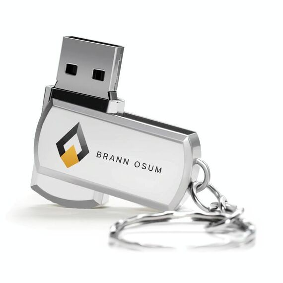 Unità flash USB 2.0 rotante in metallo Stampa su richiesta, memoria: 256 GB (BRANN OSUM)