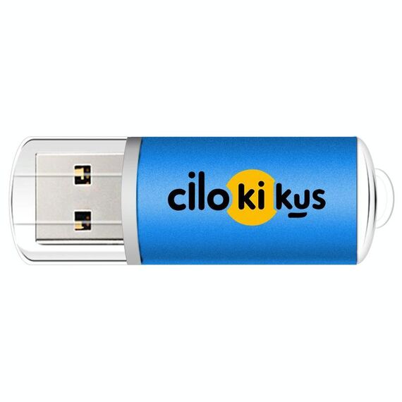 Unità flash USB 2.0 in metallo colorato Stampa su richiesta, memoria: 16 GB (blu)