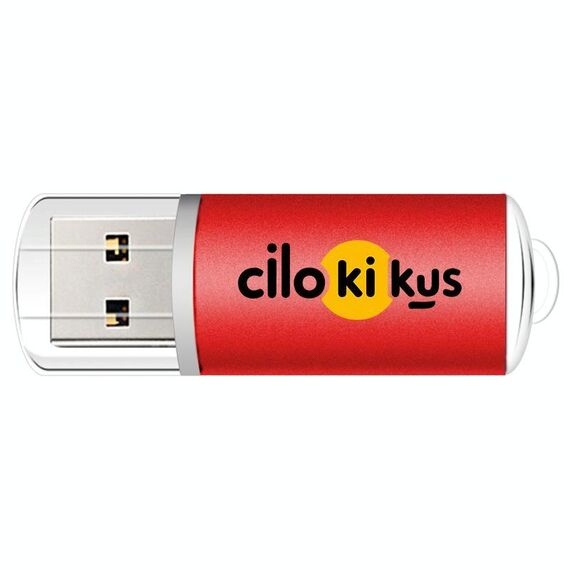 Unità flash USB 2.0 in metallo colorato Stampa su richiesta, memoria: 16 GB (rosso)
