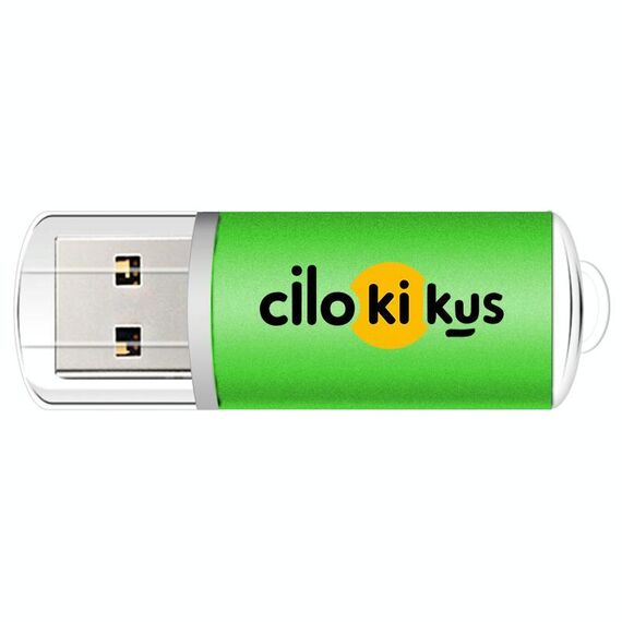 Unità flash USB 2.0 in metallo colorato Stampa su richiesta, memoria: 16 GB (verde)