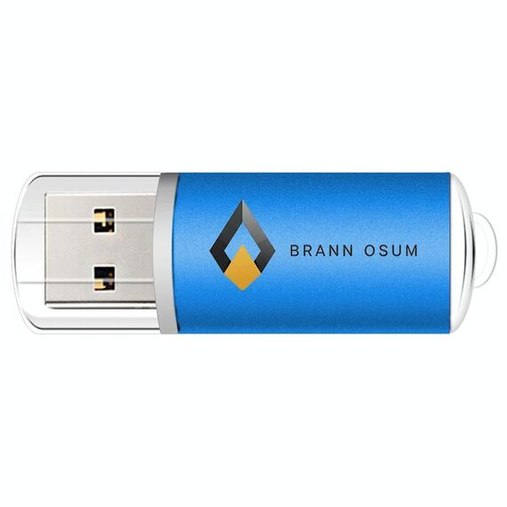 Unità flash USB 2.0 in metallo colorato Stampa su richiesta, memoria: 8 GB (blu)