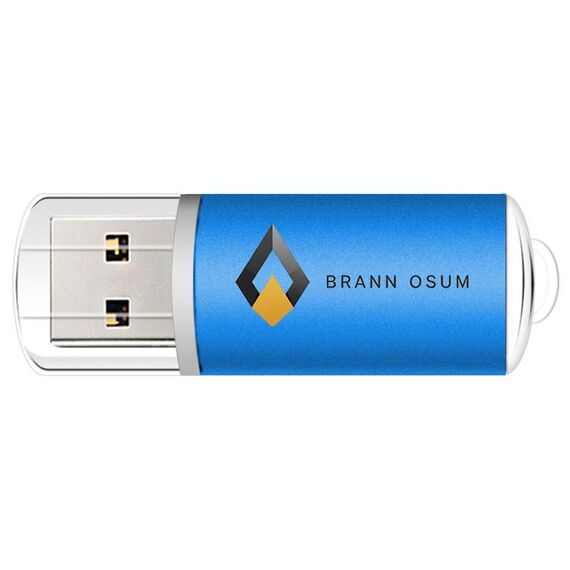 Unità flash USB 2.0 in metallo colorato Stampa su richiesta, memoria: 16 GB (blu)