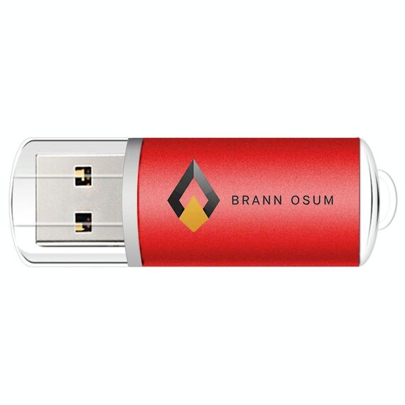 Unità flash USB 2.0 in metallo colorato Stampa su richiesta, memoria: 64 GB (rosso)