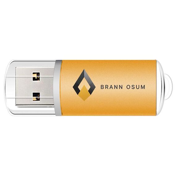 Unità flash USB 2.0 in metallo colorato Stampa su richiesta, memoria: 64 GB (giallo)